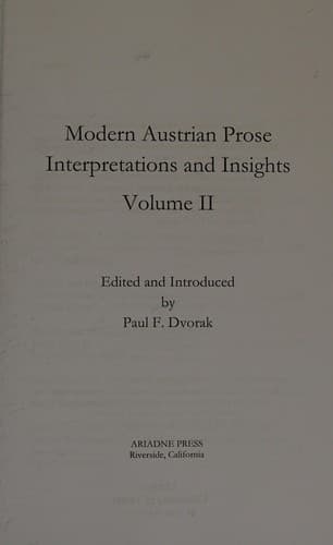 Tapa de Modern Austrian Prose