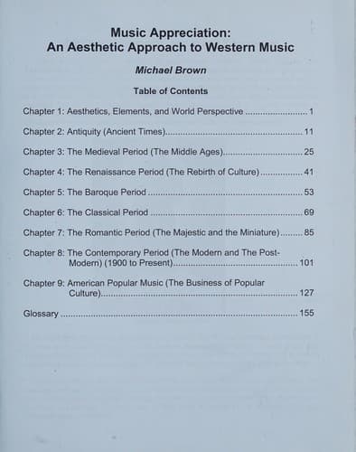 Tapa de Music Appreciation