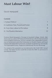 Tapa de Must Labour Win? (Fabian Pamphlet)