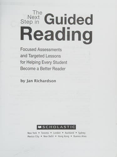 Tapa de The next step in guided reading