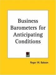 Tapa de Business Barometers for Anticipating Conditions
