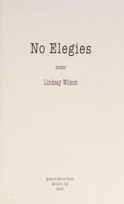 Tapa de No Elegies