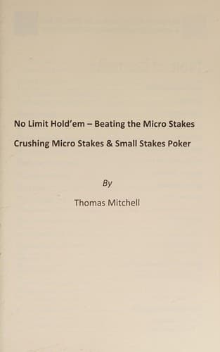 Tapa de No Limit Hold'em - Beating the Micro Stakes