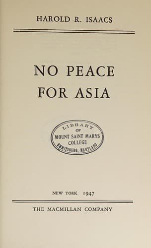 Tapa de No peace for Asia