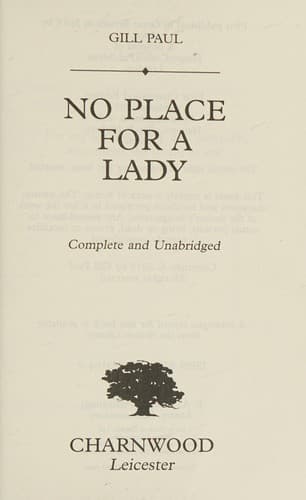 Tapa de No Place for a Lady