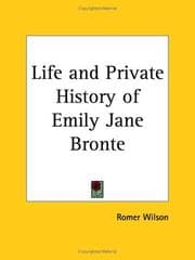 Tapa de Life and Private History of Emily Jane Bronte