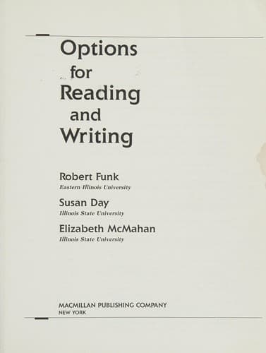 Tapa de Options for reading and writing