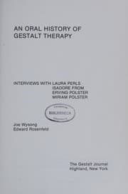 Tapa de An oral history of gestalt therapy