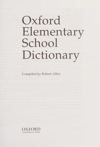 Tapa de Oxford Elementary School Dictionary