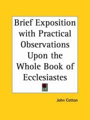 Tapa de Brief Exposition with Practical Observations Upon the Whole Book of Ecclesiastes