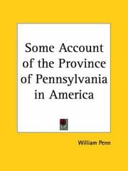 Tapa de Some Account of the Province of Pennsylvania in America