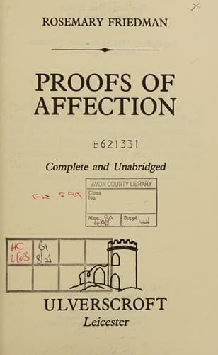Tapa de Proofs of Affection