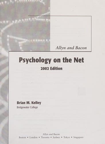 Tapa de Psychology on the Net (2002