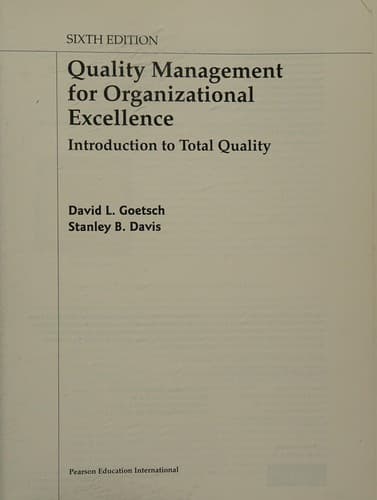Tapa de Quality Management for Organizational Excellence