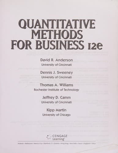 Tapa de Quantitative Methods for Business