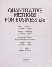 Tapa de Quantitative Methods for Business
