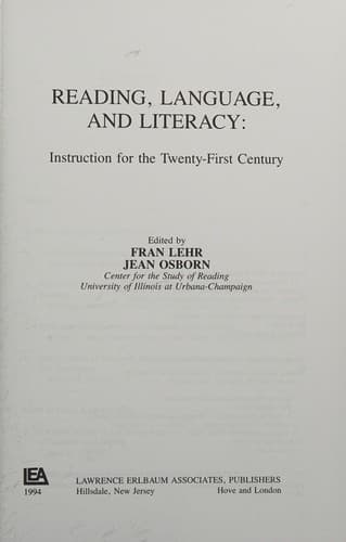 Tapa de Reading, language, and literacy