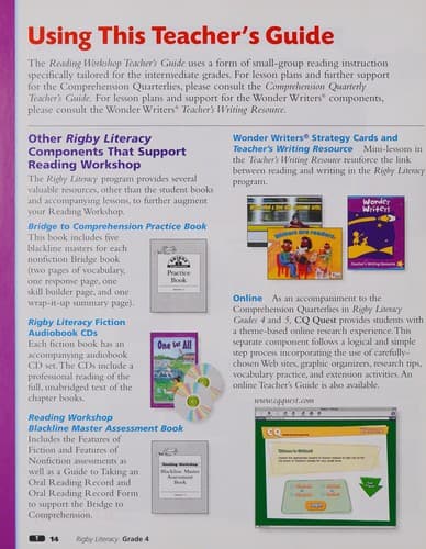 Tapa de Reading Workshop Teacher's Guide