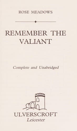 Tapa de Remember the Valiant