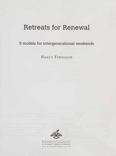 Tapa de Retreats for Renewal