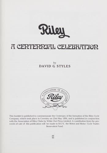 Tapa de Riley A Centennial Celebration