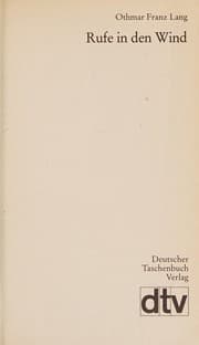 Tapa de Rufe in den Wind - Jugendbuch
