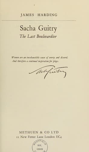 Tapa de Sacha Guitry - the Last Boulevardier