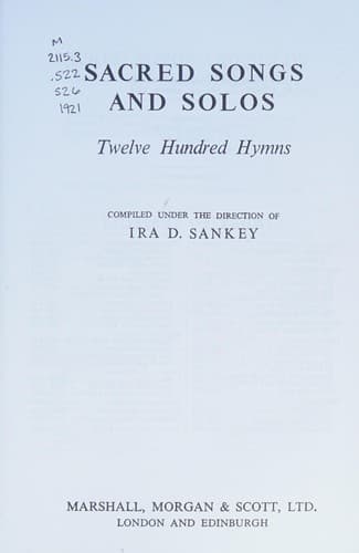 Tapa de Sacred songs and solos