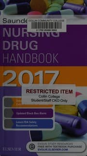 Tapa de Saunders Nursing Drug Handbook 2017