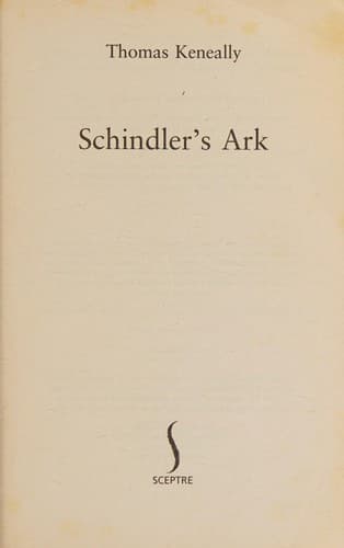 Tapa de Schindler's Ark - Ssb