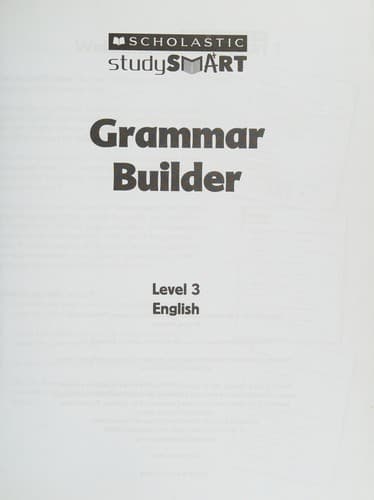 Tapa de Scholastic Study Smart Grammar Builder Grade 3
