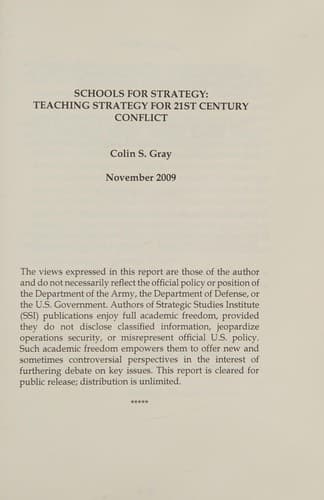 Tapa de Schools for Strategy