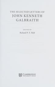 Tapa de The selected letters of John Kenneth Galbraith