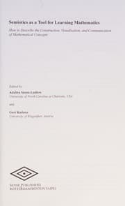 Tapa de Semiotics As a Tool for Learning Mathematics