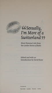 Tapa de Sexually, I'm More of a Switzerland