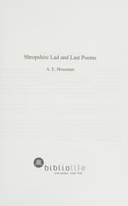 Tapa de Shropshire Lad and Last Poems