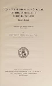 Tapa de Sixth Supplement to a Manual of the Writings in Middle English, 1050-1400