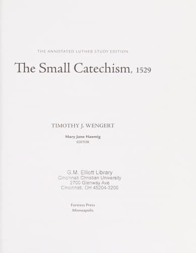 Tapa de Small Catechism,1529