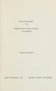 Tapa de Solutions manual for computational linear algebra with models