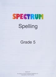 Tapa de Spectrum Spelling, Grade 5