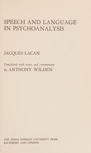 Tapa de Speech and language in psychoanalysis