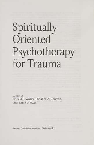 Tapa de Spiritually Oriented Psychotherapy for Trauma