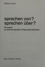 Tapa de sprechen von? sprechen über? Übungen zu sinnverwandten Präpositionalverben