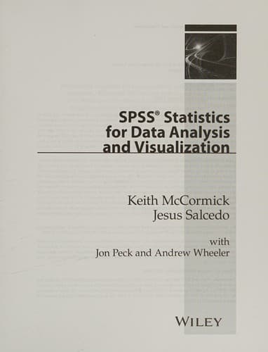 Tapa de SPSS Statistics for Data Analysis and Visualization
