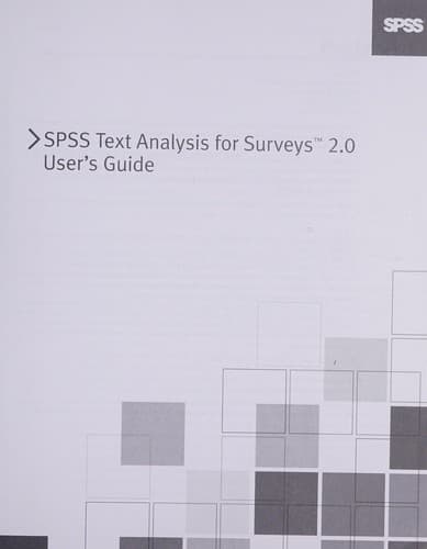 Tapa de SPSS Text Analysis for Surverys 2.0 User's Guide