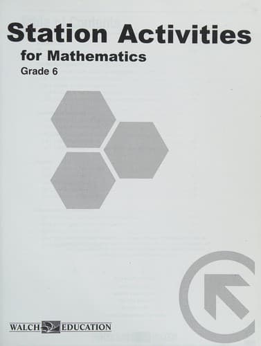 Tapa de Station Activities for Mathematics, Grade 6