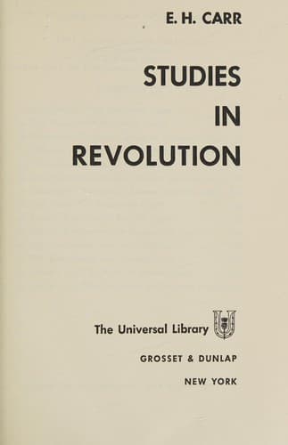 Tapa de STUDIES IN REVOLUTION