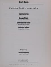 Tapa de Study Guide for Cole/Smith/DeJong's Criminal Justice in America, 7th