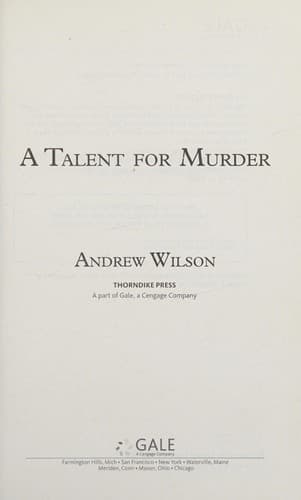 Tapa de Talent for Murder