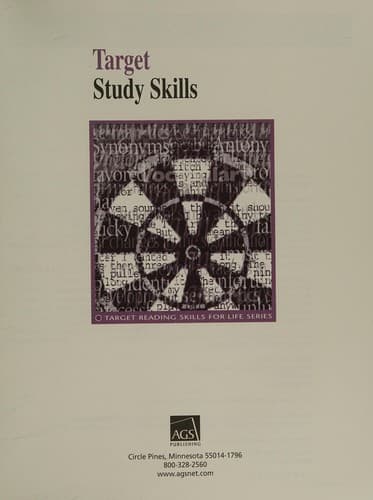 Tapa de TARGET STUDY SKILLS STUDENT TEXT (AGS READING SERIES)